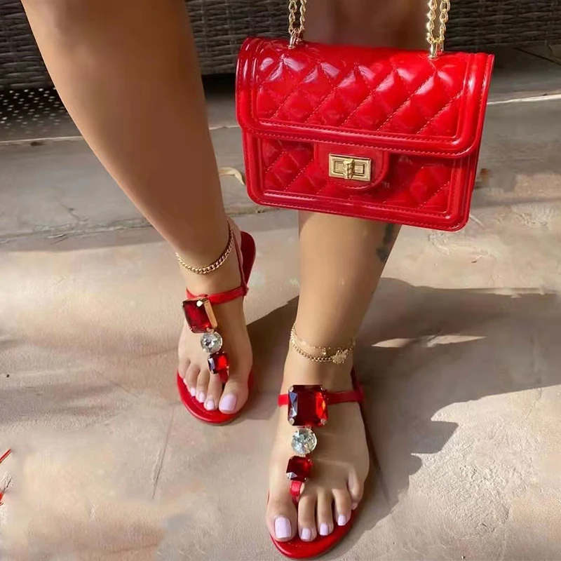 

New Roman Sandals Women Shoes 2022 New Spring Autumn Crystal Fashion Slides Dress Beach Clip Toe Slipper Shallow Mujer Zapatos