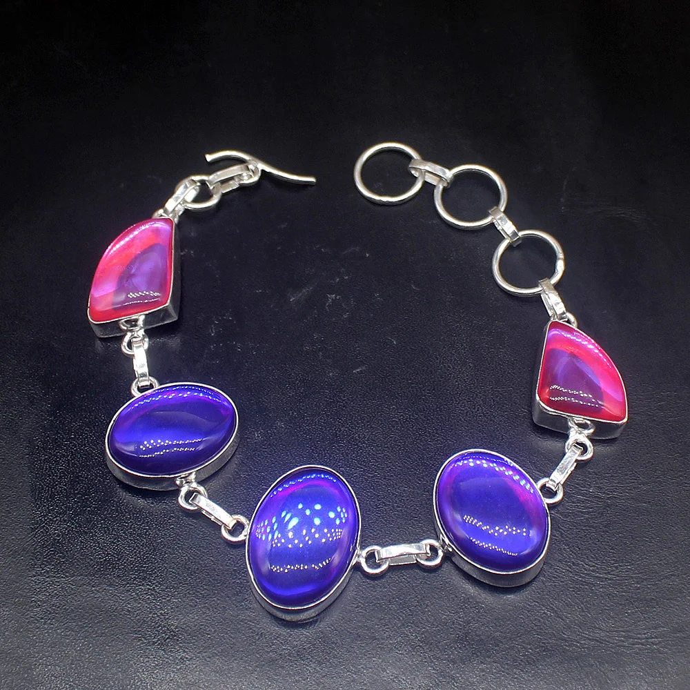 

Gemstonefactory ювелирные изделия большая акция один уникальный 925 серебро модный Мистический топаз женский браслет с подвесками 23 см 20213330