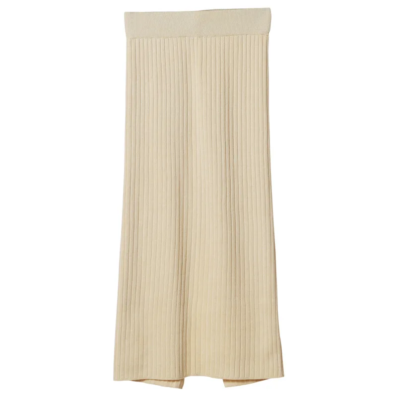 Женские юбки HLBCBG на резинке осенне зимняя теплая трикотажная прямая юбка