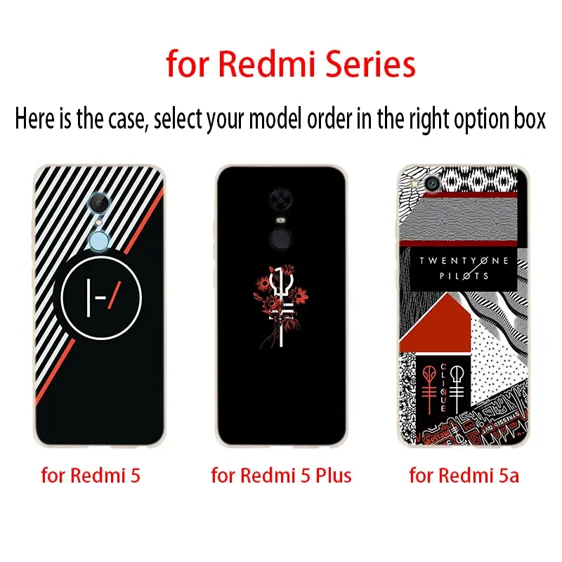 Мягкий чехол с логотипом Twenty One Pilots для Xiaomi Redmi Note 8 7 6 5 Pro 8a 6pro 6a s2 5a 4a 5plus y3 Funda Etui