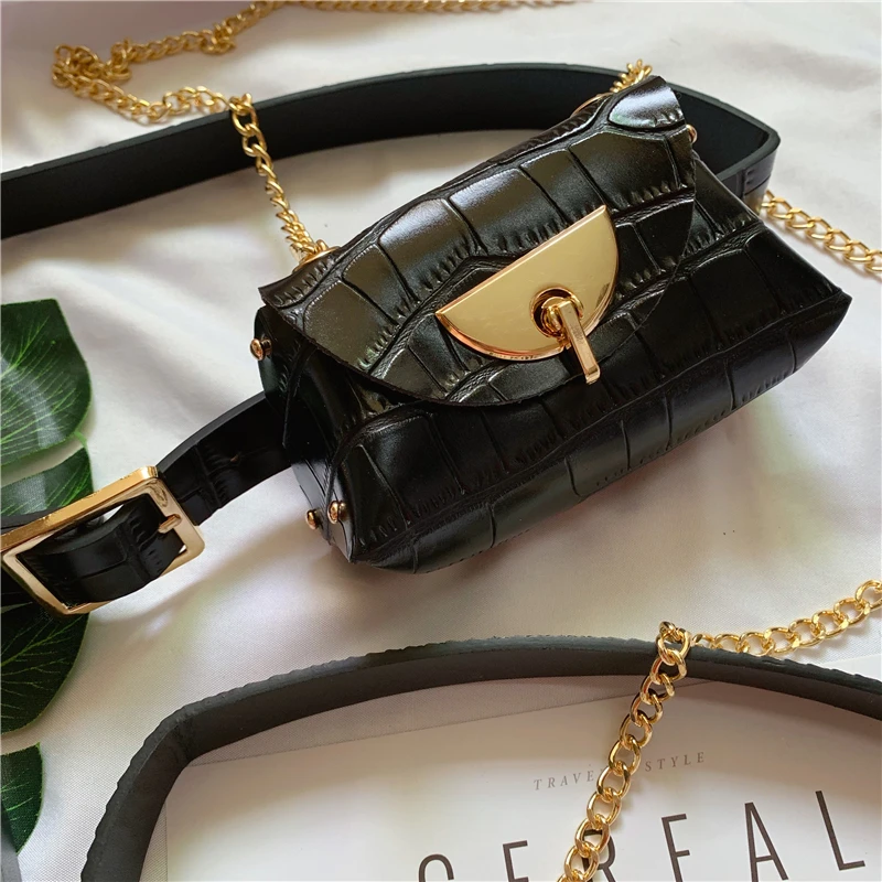 Поясная Сумка из змеиной кожи Женская поясная сумка на плечо крокодиловой