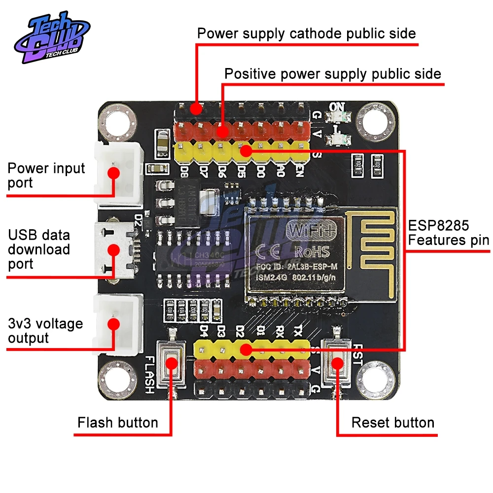 DM сильный Wi Fi Беспроводной щит макетная плата Интернет вещей ESP8285 ESP M2 CH340 SPI Micro USB