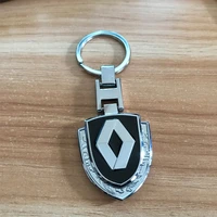 high quality metal shield fine carving carved car emblem key ring for renault megane 2 3 duster clio keychain accessories