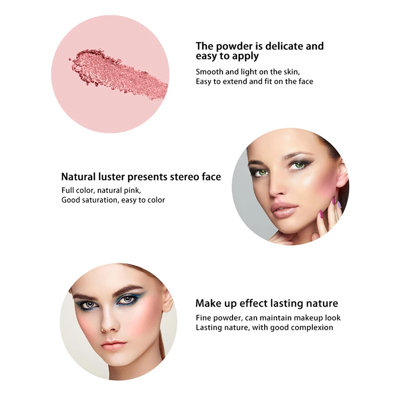 

6 Color Rouge Naked Makeup Toner Brightens Skin Tone Facial Beauty Makeup Halo Glow Setting Powder Matte Blush