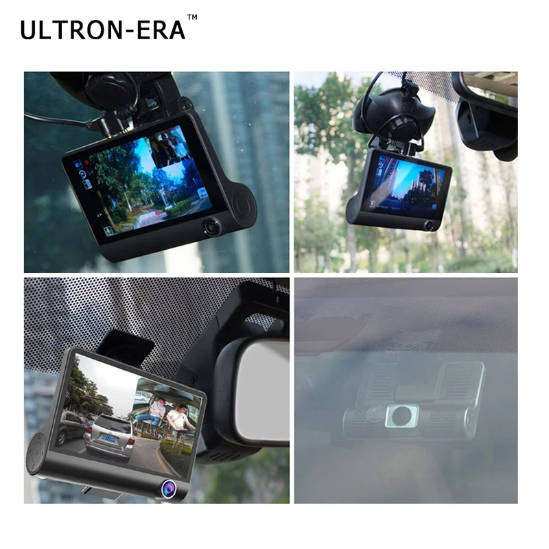 Ultron era Автомобильный видеорегистратор монитор 3 объектива 4 дюйма камера Full HD 1080P