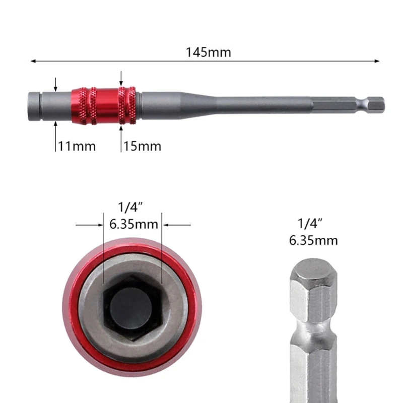 203F Electric Drill Screwdriver Lengthened Conversion Extension Bit Adapter Hexagon Handle Quick Release Connecting Rod | Инструменты