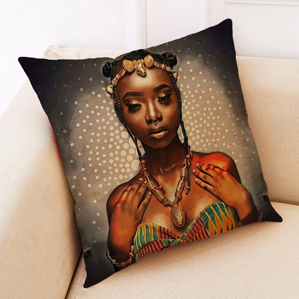 Африканская Женская наволочка с принтом для дивана и автомобиля домашний декор