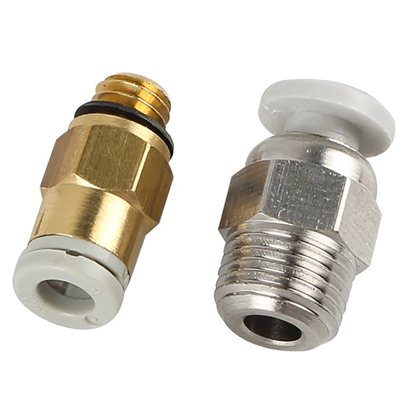 Большие серебряные и маленькие золотые прямые пневматические разъемы 3d части