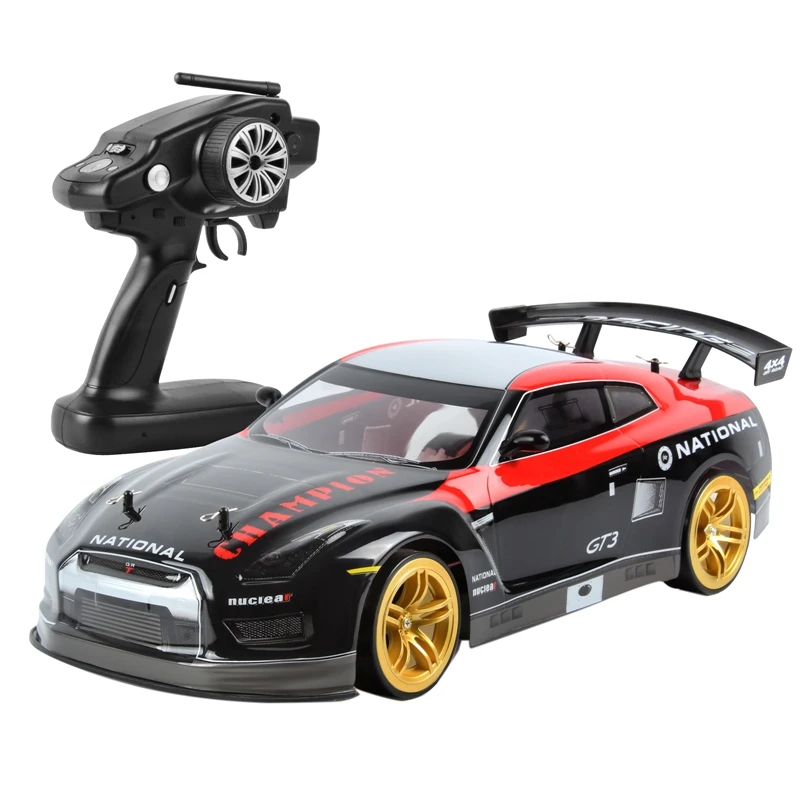 

1:10 2.4G 70Km/H High Speed RC Car 4WD Battery Off Road Radio RC Vehicle with LED Headlight