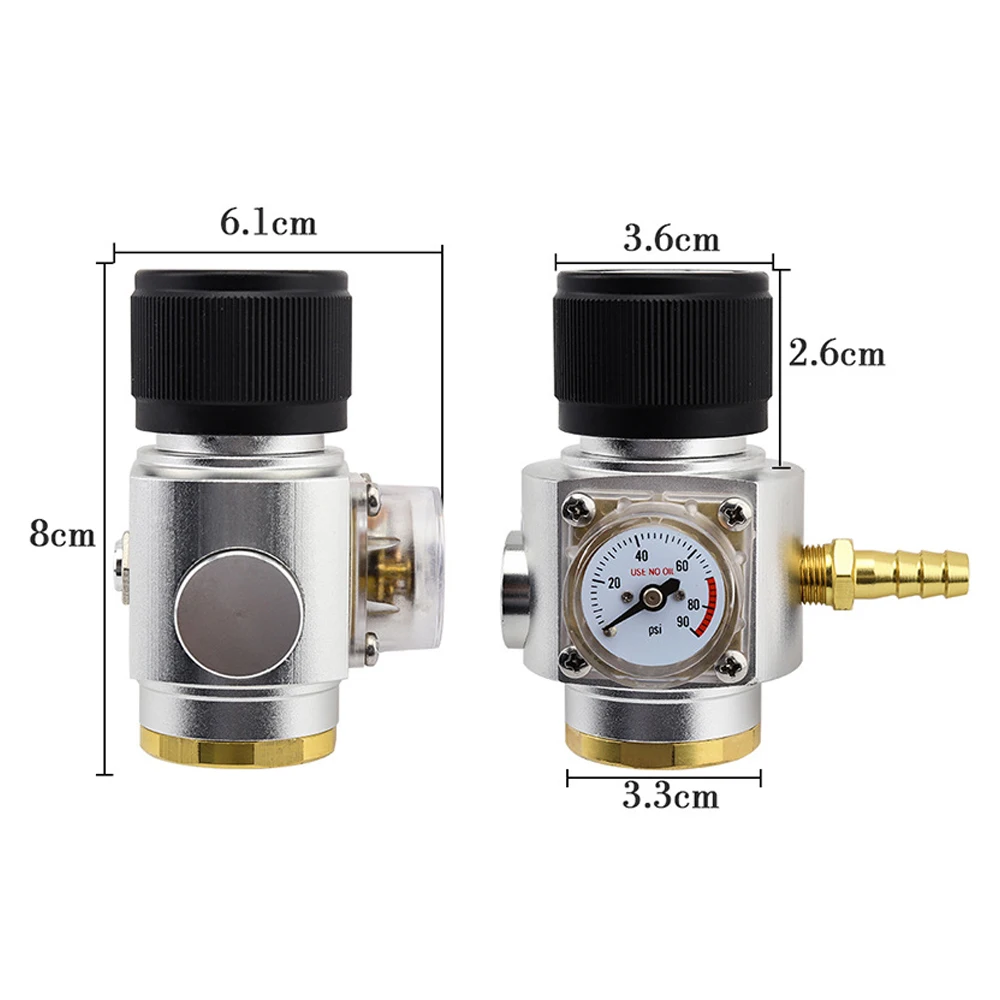 

CO2 Mini Gas Regulator with Pressure Gauge CO2 Keg Charger Kit 0-90 PSI for European Soda Stream Homebrew