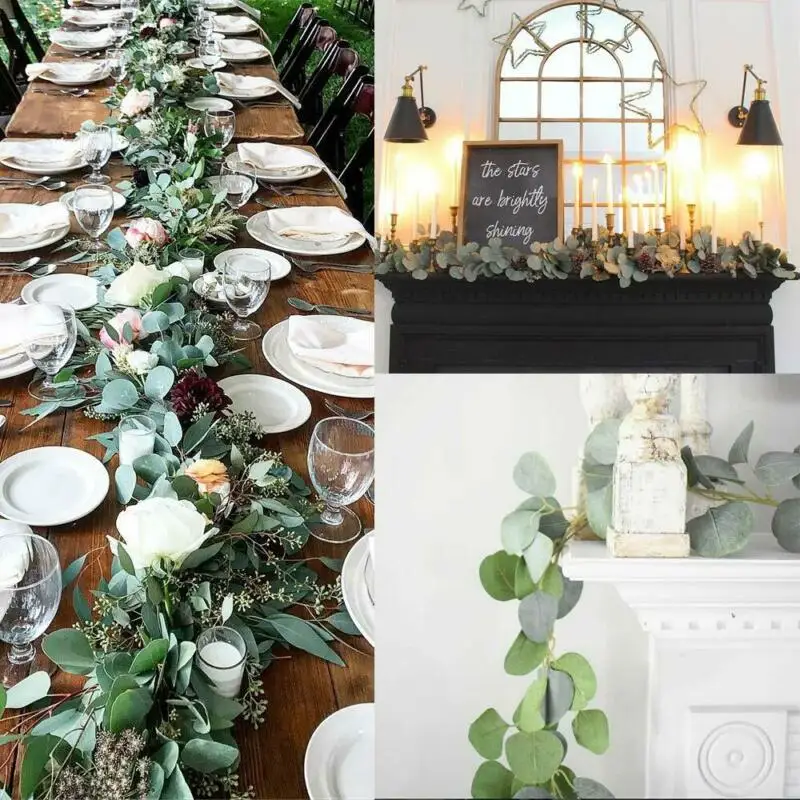 2M Artificial Ivy green Leaf Garland Plants Vine Fake Foliage Flowers Home Decor Plastic Flower Rattan string | Дом и сад