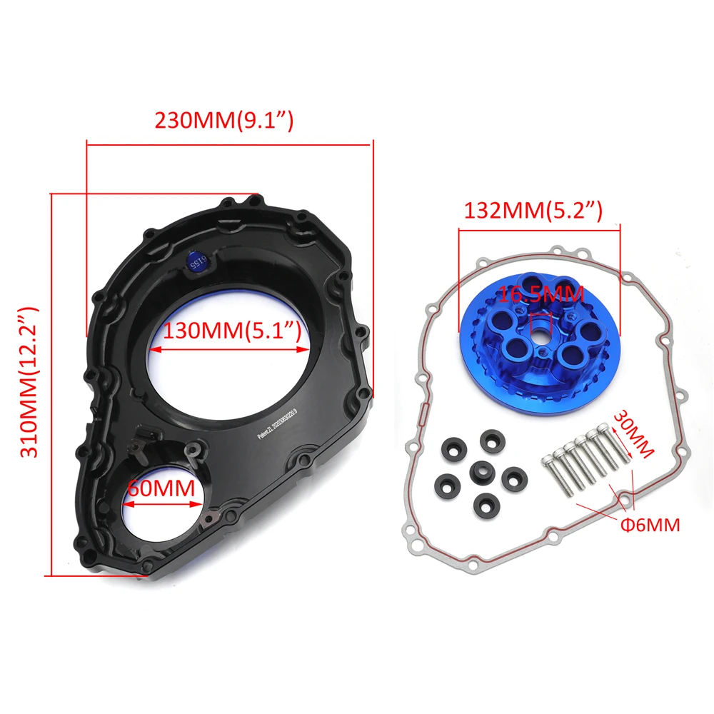 Крышка сцепления мотоцикла с прокладкой для Suzuki 2006-2020 GSXR 600/750 2019 голубой
