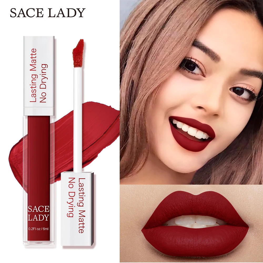 SACE LADY стойкая губная помада макияж Матовая жидкая не высыхающая телесный красный