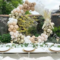 180 cream white metallic gold doubled balloon arch garland kit birthday decoration anniversaire bridal shower party globos wall