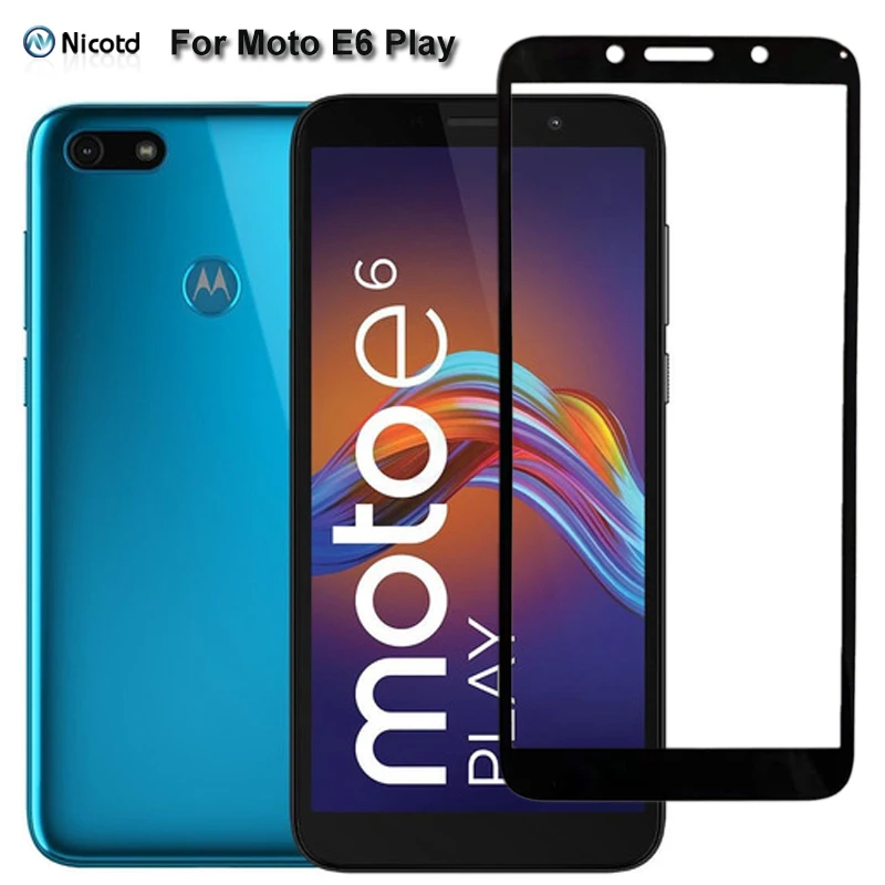 Закаленное защитное стекло с полным покрытием для Motorola Moto E6 Play Plus - купить по