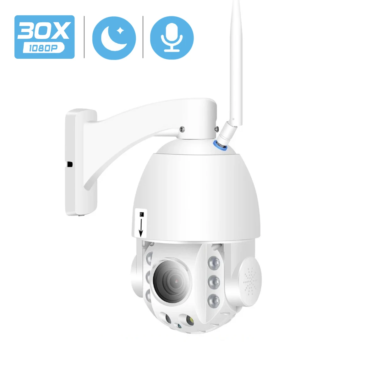 

BESDER WiFi PTZ H.265 30X ip-камера с автофокусом 1080P наружная скоростная купольная камера с полноцветным ночным видением водонепроницаемый датчик движения