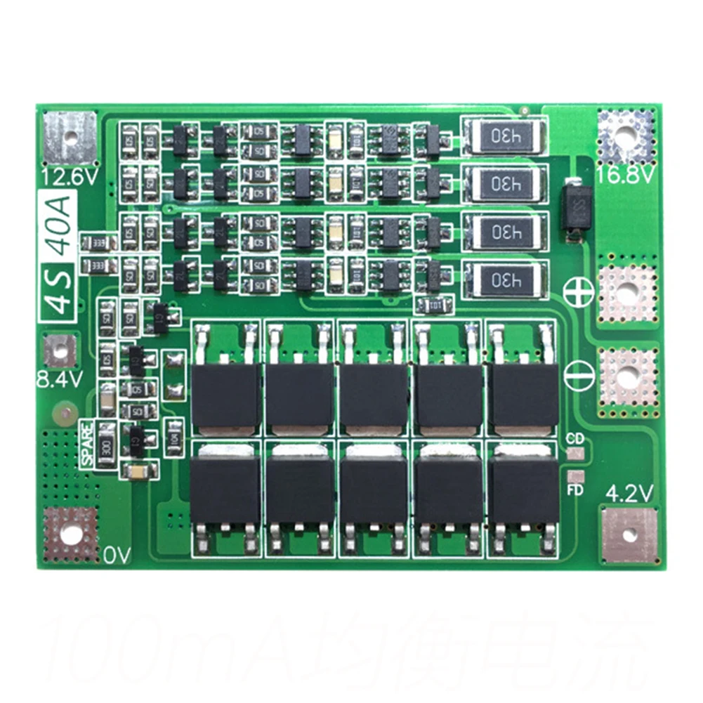 4S 40A 12 8 В 14 4 18650 LiFePO4 BMS/защитная плата литиевого железа аккумулятора с