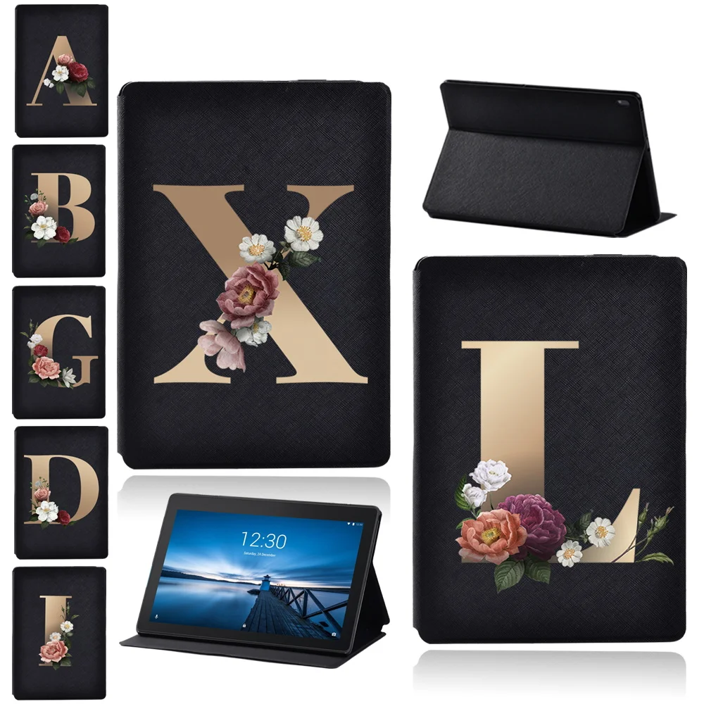 

For Lenovo Tab M10/Tab M10 Plus/Tab E10 Tablet Case Initial Name Series Protective Case + Free Stylus