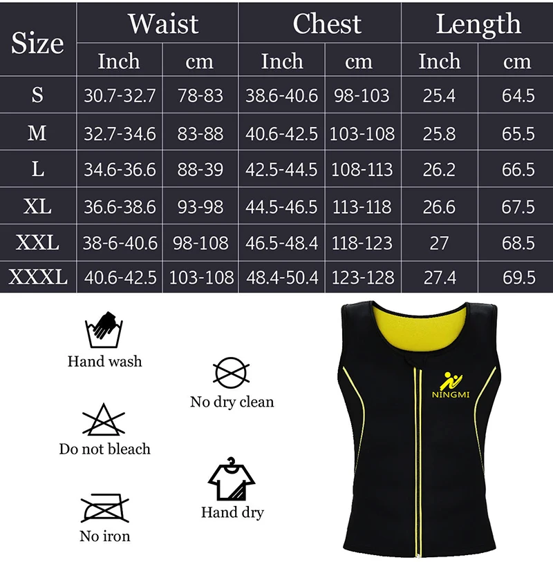 

NINGMI Fat Compression Shirt Men Waist Trainer Slim Body Shaper Weight Loss Vest Neoprene Sauna Belt Shapewear Sports Top Tanks