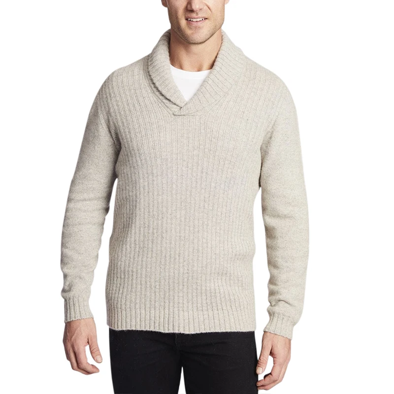 

Men's Supersoft Shawl Collar Merino wool Pullover Sweater