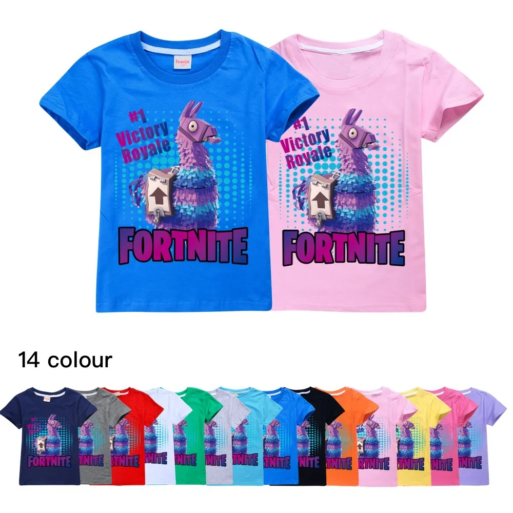 Летние футболки для мальчиков с коротким рукавом Футболка Fortnite 100% хлопковые