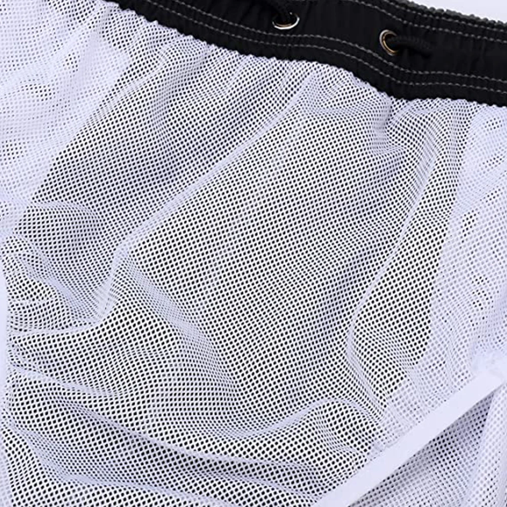 

Men's Swim Trunks Mens Board Shorts with Zipper Pockets Surfing Stretchy Beach Shorts Breathable Mesh Lining Training Shorts