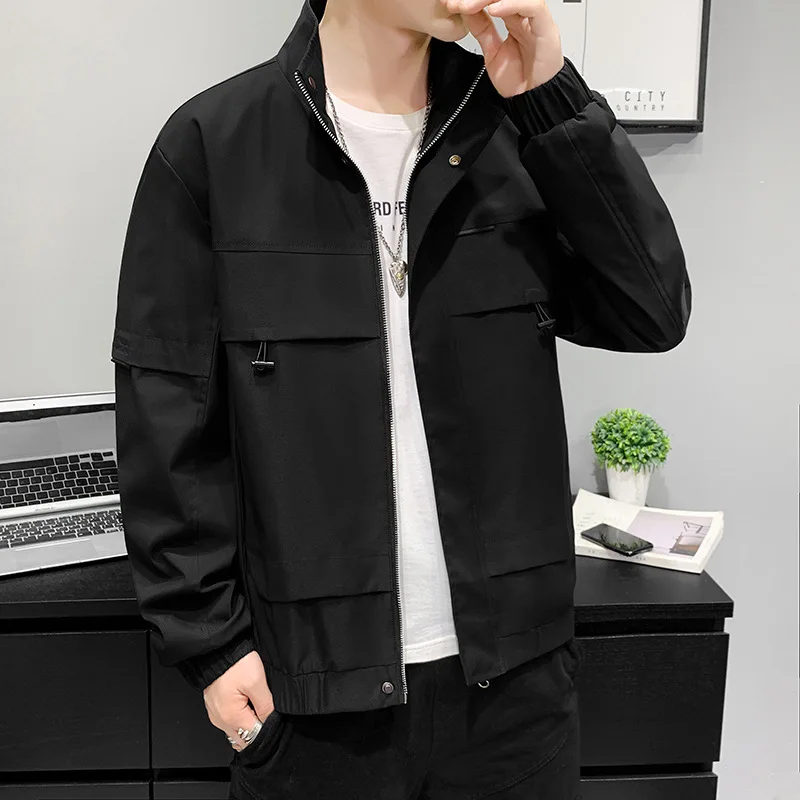 

Jacket jacket men's 2021 spring and Autumn New Korean fashion collar work jacket youth casual men's wear