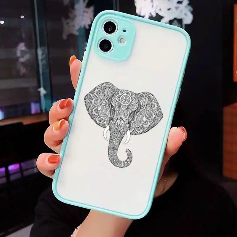 

Animal elephant giraffe Phone Case matte transparent For iphone 7 8 11 12 plus mini x xs xr pro max cover