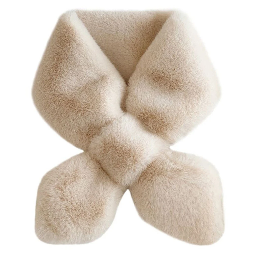 

New Imitation Rabbit Fur Collar Scarf Women Keep Warm Thickening Fur Colorful Cross Winter Scarf Autumn Winter Fake Fur Neck