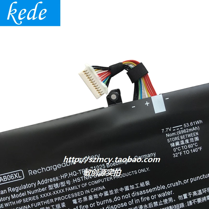 Оригинальный портативный аккумулятор kede AB06XL для HP HSTNN-DB8C AD022TU AD023TU AD024 ENVY13-AD110TU