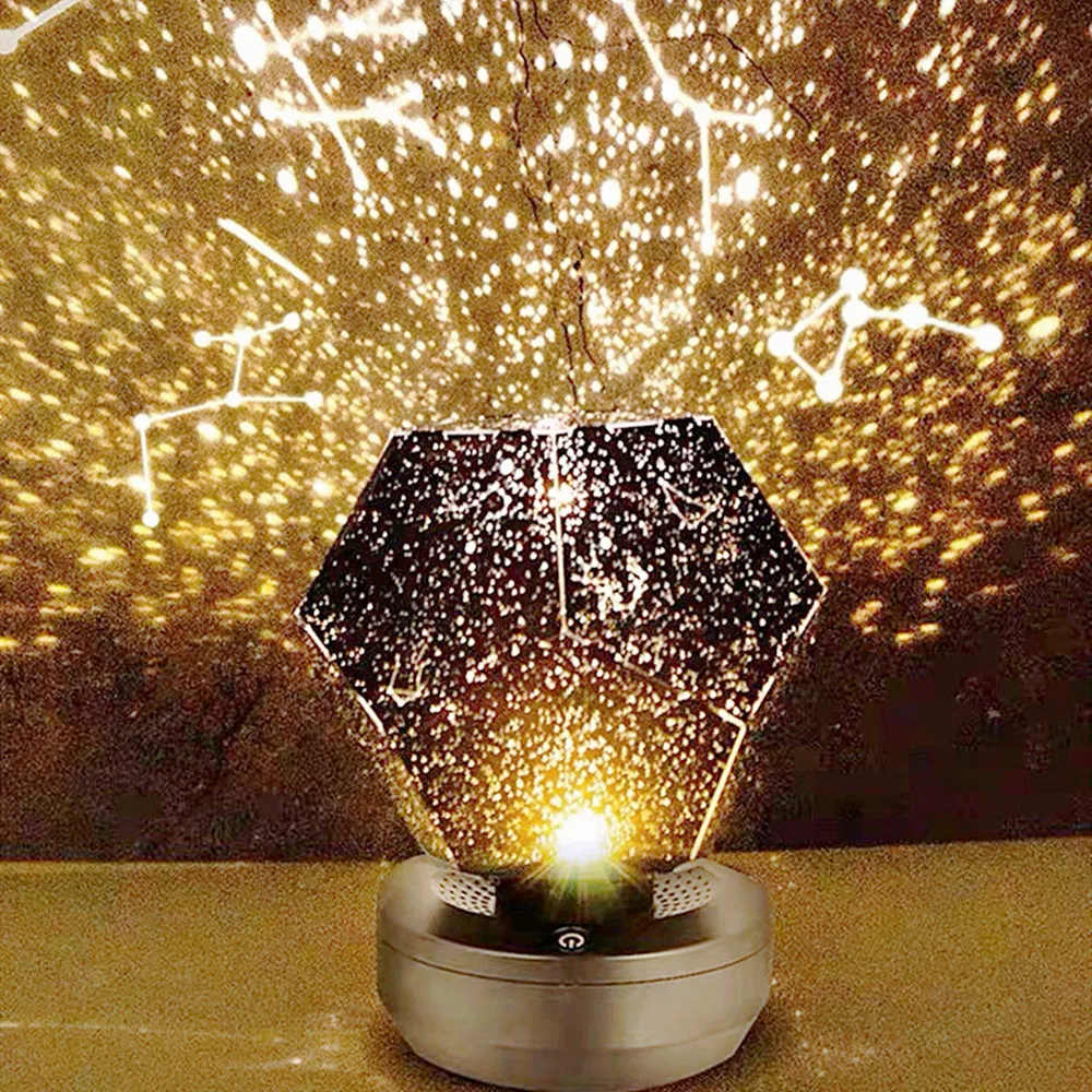 

Star Projector Color Changing Geometric Table Lamp Baby Night Light Battery Remote Control DIY Gift Decor Home Planetarium 5v