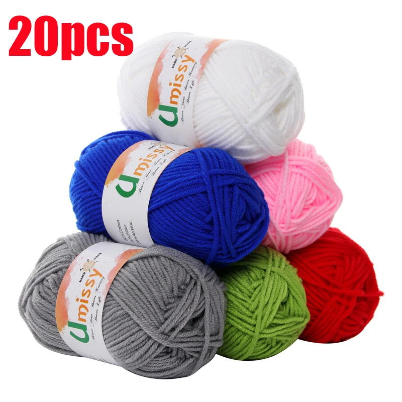 

New 20pcs Cotton Knitting Yarn Crochet Yarn for Knitting Anti-Static Soft Cheap Yarn Factory Price for Sale