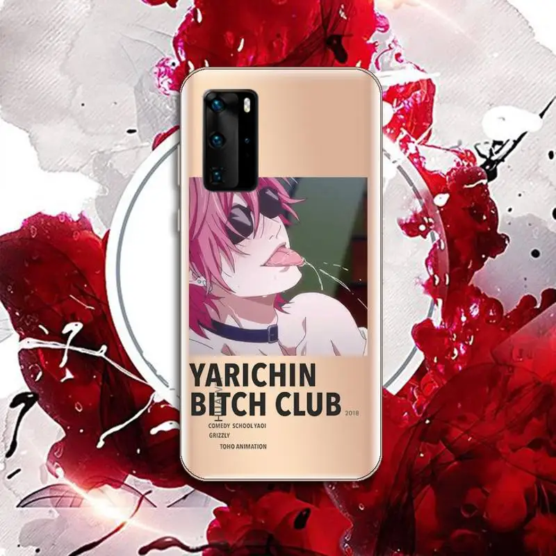 

Yarichin bitch Club Anime Phone Case Transparent for Huawei P20 P30 P40 honor 8 10i P smart 2019 Samsung A71 A21S S10 20 plus