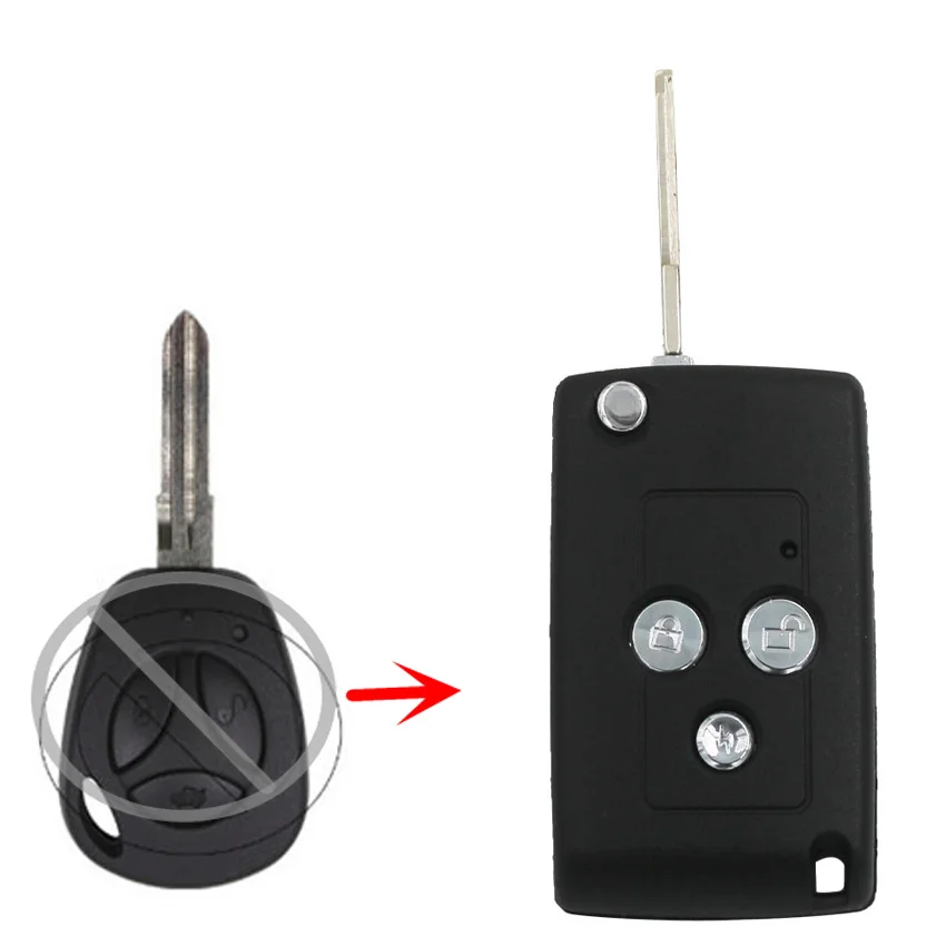 3 кнопочный раскладной ключ пустой брелок чехол для ключа дистанционного