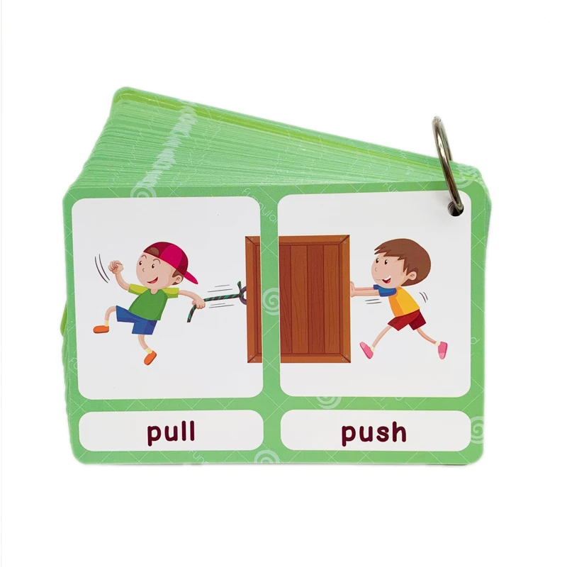 100 групп Opposites Flashcards английские карточки лексики Монтессори Обучающие