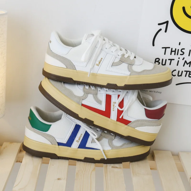 

Кроссовки мужские в стиле ретро, низкие, на толстой подошве, Вулканизированная подошва, повседневная обувь для студентов, для тренировок, ве...