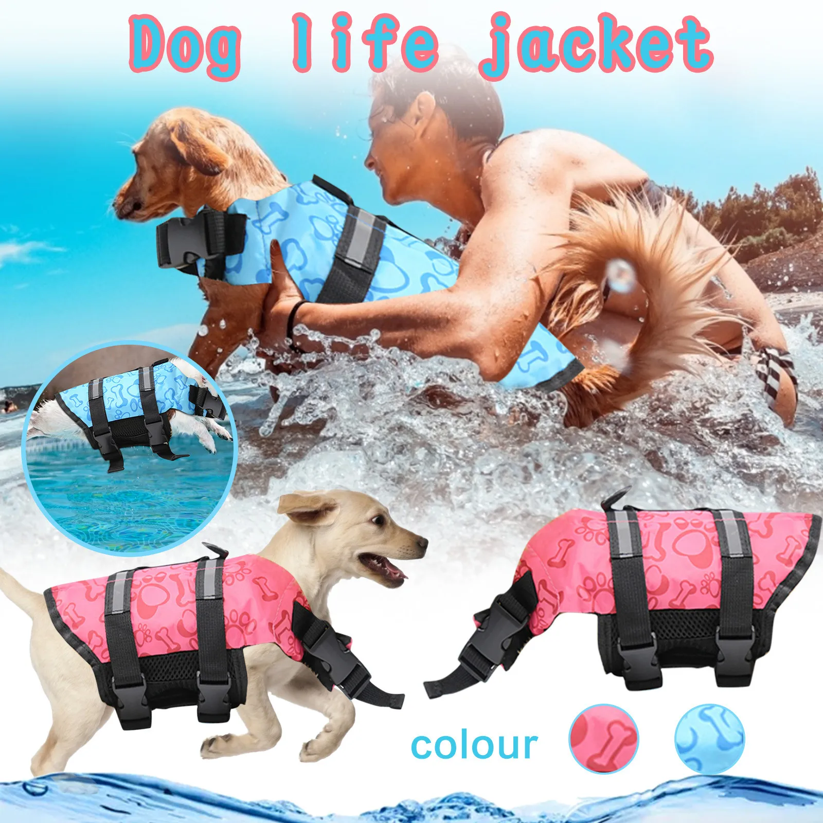 Водонепроницаемая одежда для собак модная и прочная водонепроницаемая синего