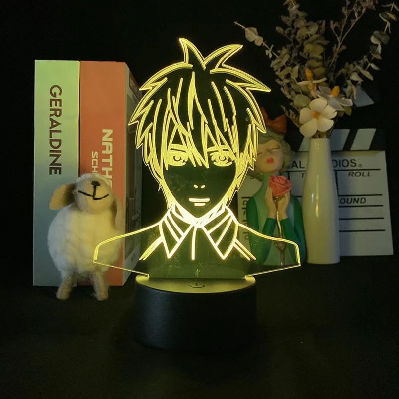 

Bedroom 3D Desk Lamp Kuroko's Basketball LED Night Light with Alarm Clock Base Color Changing Atmosphere Decoration Kids Gift