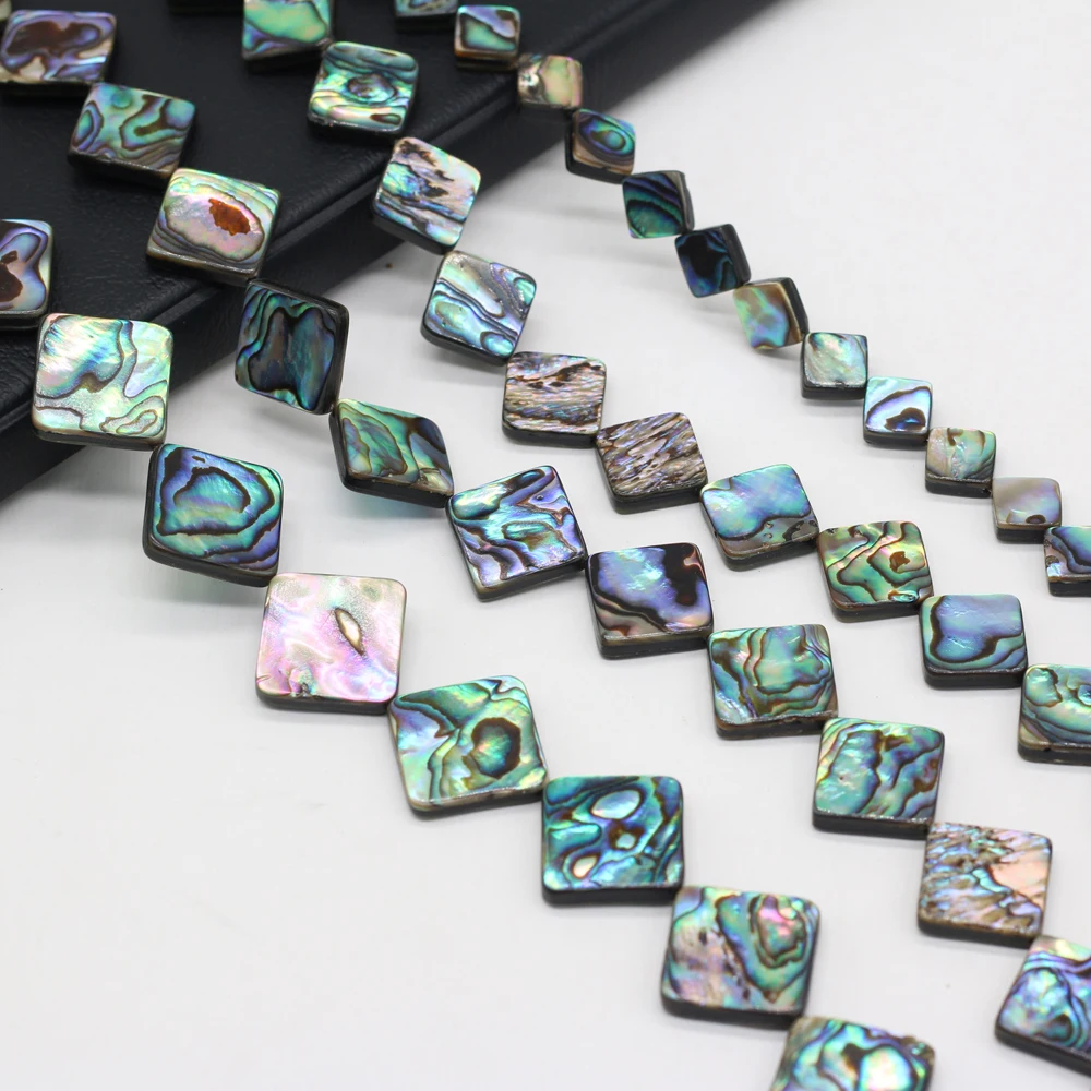 

High Quality Square Abalone Shell Beads 3Pcs Shells Loose Spacer Beads for Charm DIY Necklace Bracelet Jewelry Making Findings