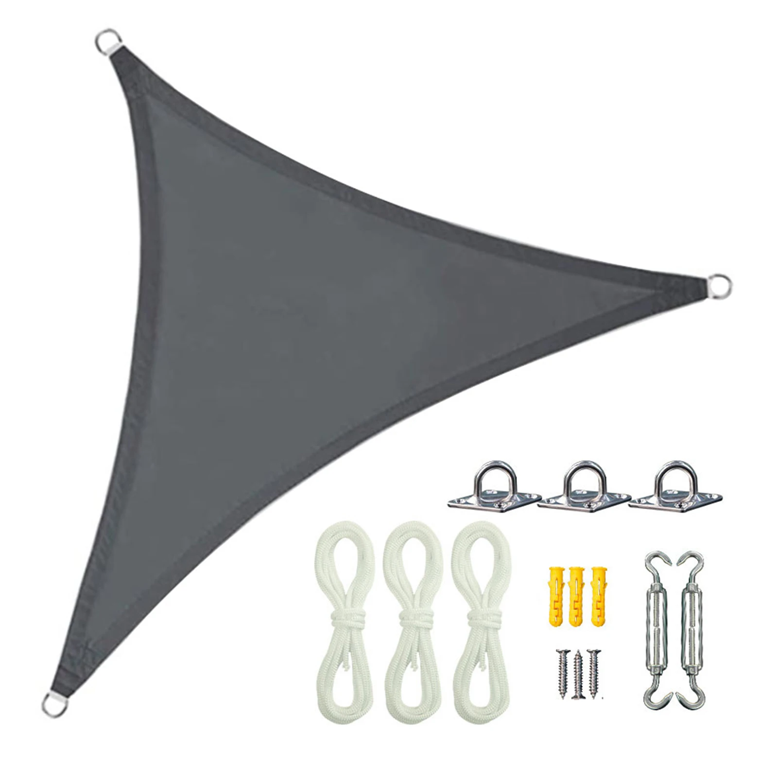 

Sun Shade Sail Pool Triangle Canopy With Hardware Kit Summer 3x3x3m Shelter Protection Yard Outdoor Patio Garden UV Block Awning