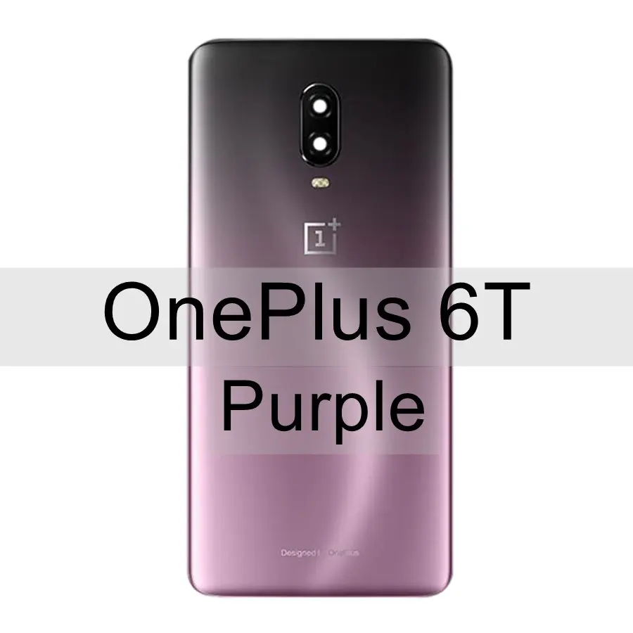 6T Purple Заднее стекло Oneplus 6 6T 7 Pro крышка батареи Oneplus 6 задняя дверь Корпус чехол Oneplus 6T 7 Pro крышка батареи с объективом камеры - Цвет: 6T Purple
