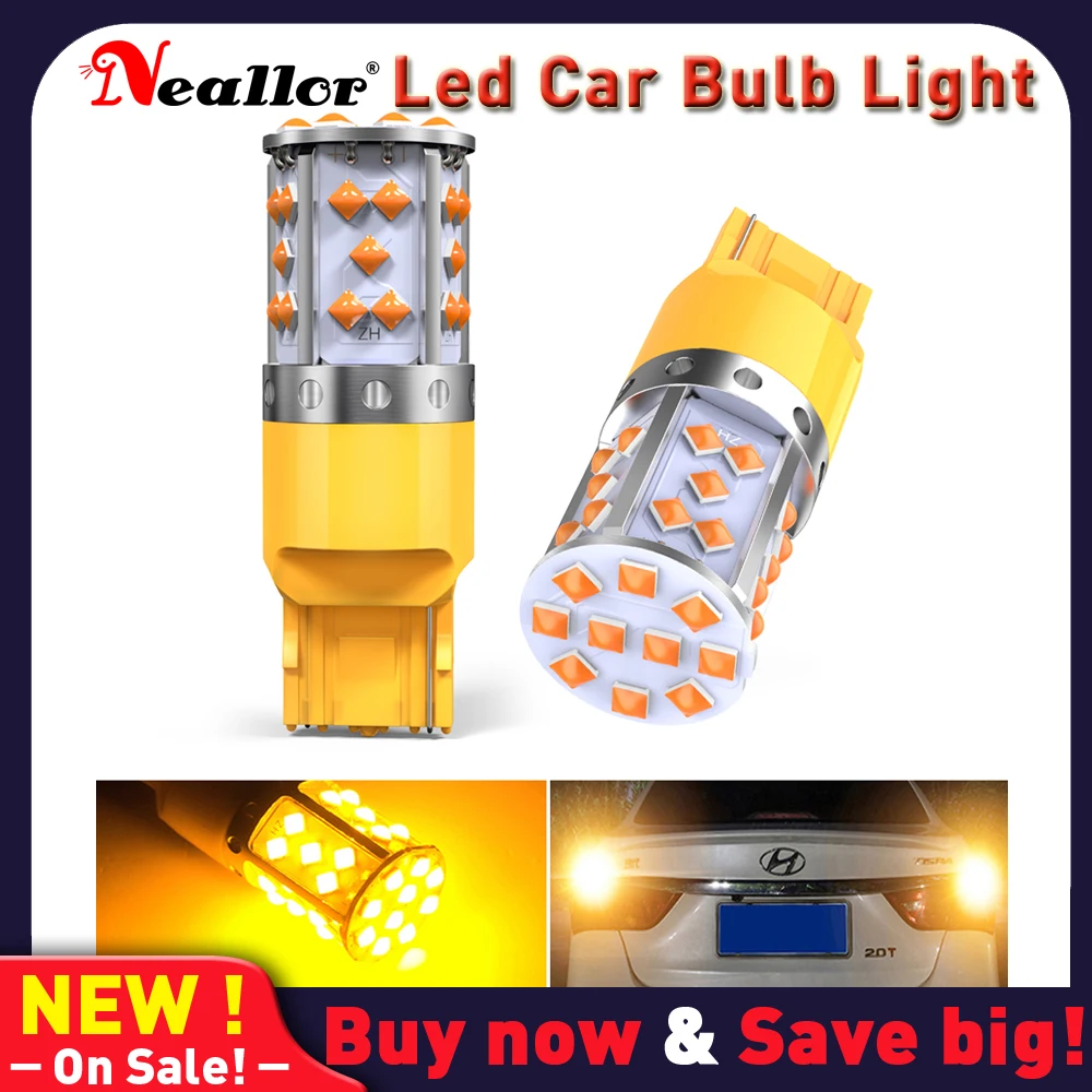 

2 шт., Автомобильные светодиодные лампы 1200 лм T20 W21W LED W21/5W WY21W 7440 7443 Bau15s Py21w 1156 P21w