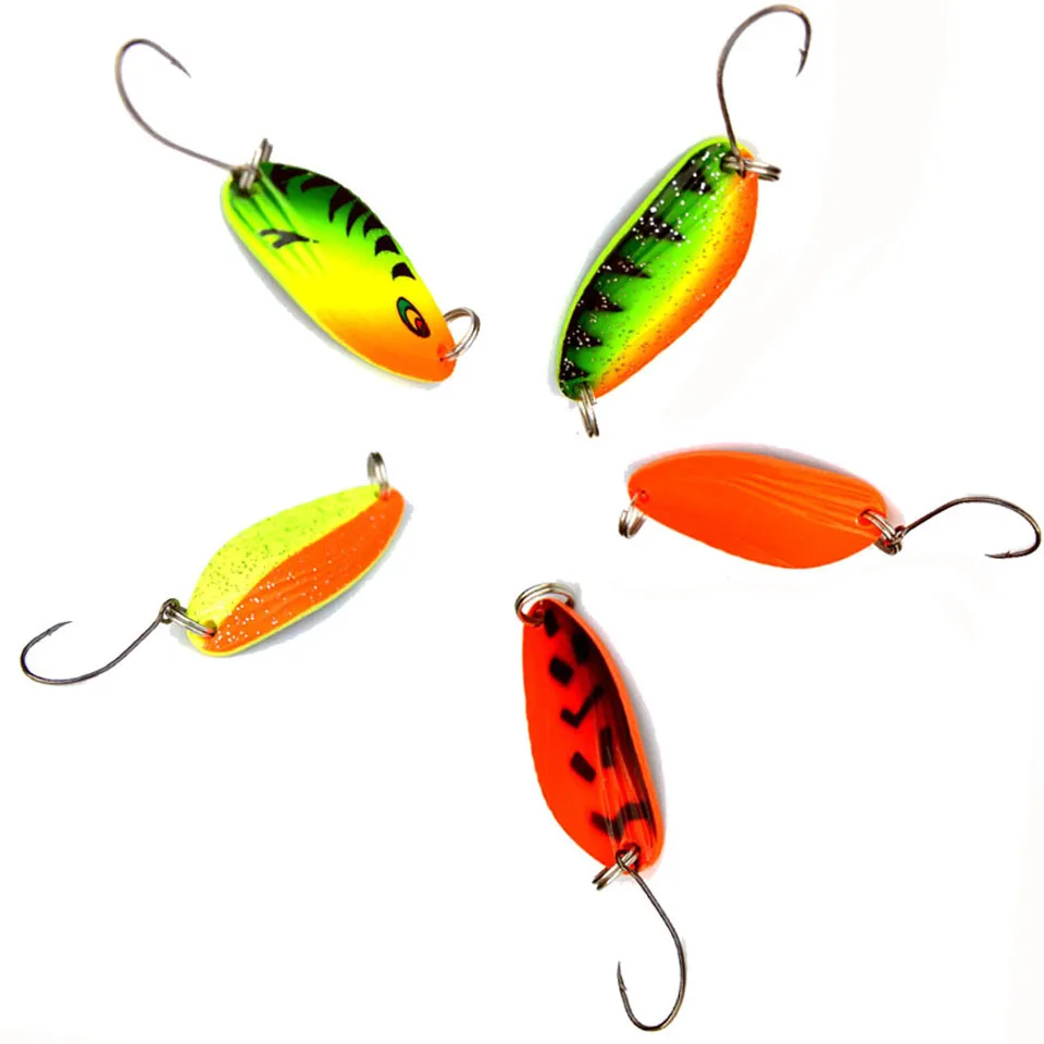 

5Pcs/set Spinner Fishing Lure 5Color 4.5g Water Depth 0.6-1.2m Spoon Fishing Baits with Single Hooks