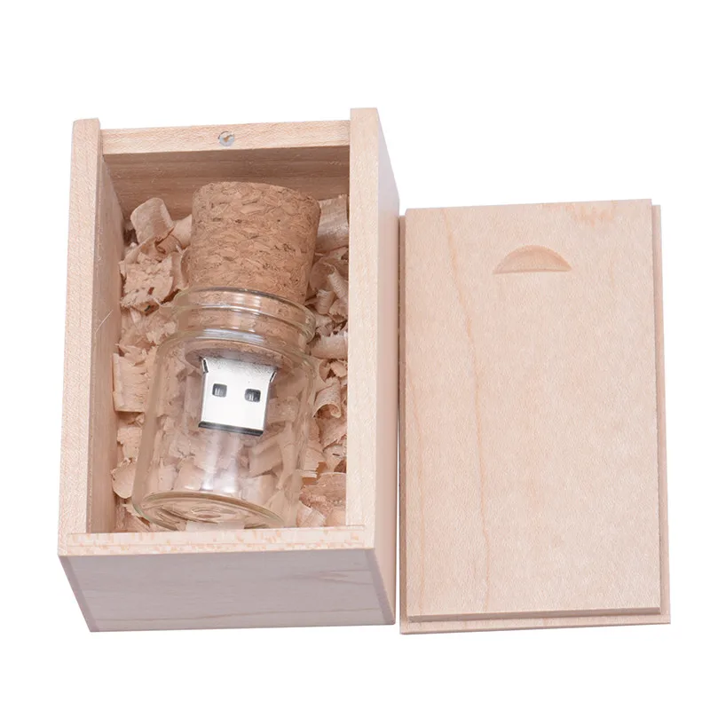 JASTER, новинка, usb 2,0, флеш-накопитель, 4 ГБ, 8 ГБ, 16 ГБ, 32 ГБ, 64 ГБ, стеклянная бутылка, пробка, usb флеш-накопитель, карта памяти, свадебный подарок - Цвет: A