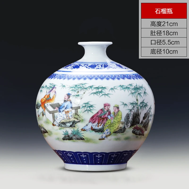 Старинные фигурки фарфоровая ваза Цзиндэчжэнь сине Белая Фарфоровая Ваза