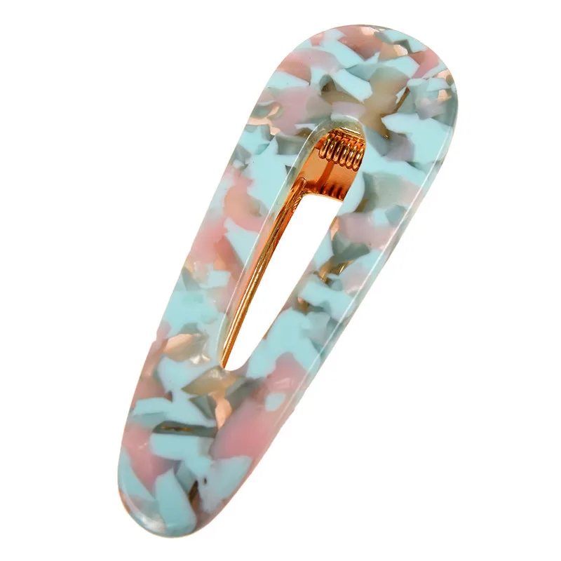 

Popular Leopard Hair Clips For Girls Geometric Waterdrop Shape Bangs Clip Simple Chic Women Duckbill Hairgrips Hair Accessories