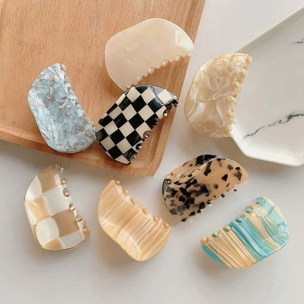 

Grasping Clip Marble texture Korean Style Hair Clip Acetate Catch Clip Female Hair Accessories Geometric Hair Claw