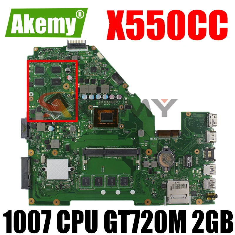 

Материнская плата X550CC 1007 ЦП 4 Гб ОЗУ GT720M 2 ГБ для ASUS X552C R510C R510C Y582C Материнская плата ноутбука X550CC материнская плата 100% протестирована