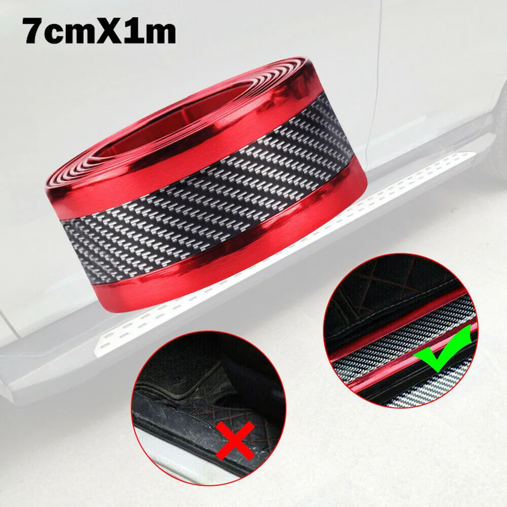 

Auto Car Carbon Fiber Door Plate Bumper Sill Scuff Cover Anti Scratch Sticker 1M Anti-collision Strip