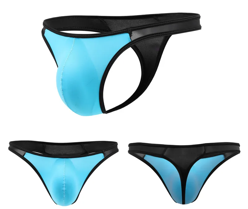 8PCS Men's Briefs Sexy Ice Silk Low Waist  Bikini Underpants Mens Briefs Underwear Men Sexy Underwear U Convex Thong Pantie